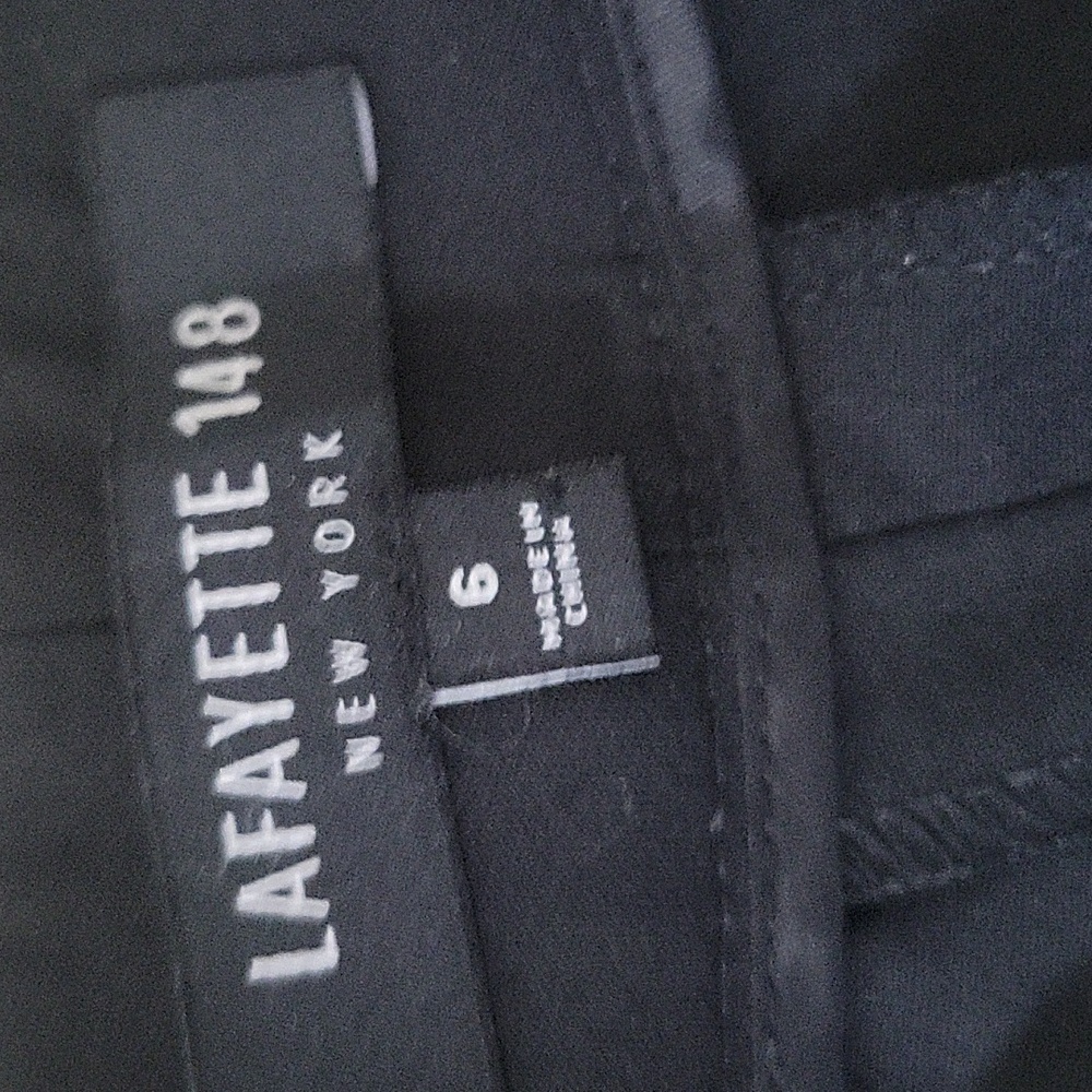 Lafayette 148 New York Black Stretch Wool Trousers Size 6 - Picture 3 of 7